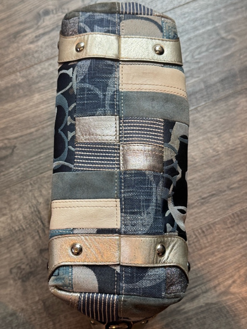 Coach Rare Y2K Denim Patchwork Hobo Purse Shoulder Bag F13720 - Picture 6 of 16